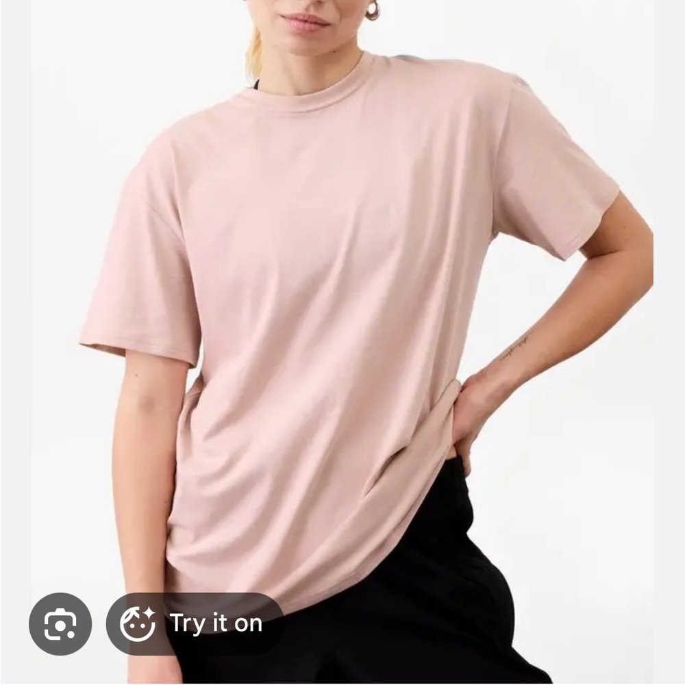 Athleta True Cotton Tee Pink Size Medium